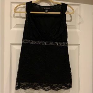 Black lace sleeveless top